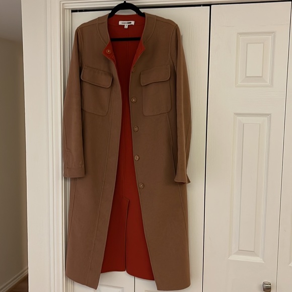 ELIZABETH and JAMES 🤎 gorgeous Miller Cocoon, Camel/Tan, Wool Coat - size 0 - Picture 2 of 9